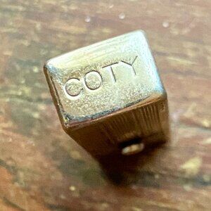 1920s COTY LIPSTICK Button Pushup Silver Finish Tube Antique Vintage